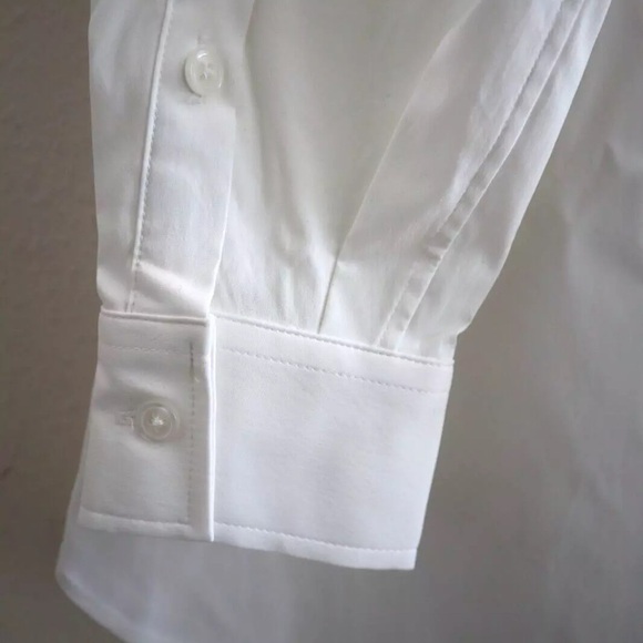 Athleta 882549-01 Women's Size LARGE White Oversized Button-Up Poplin Top Blouse - Picture 6 of 10
